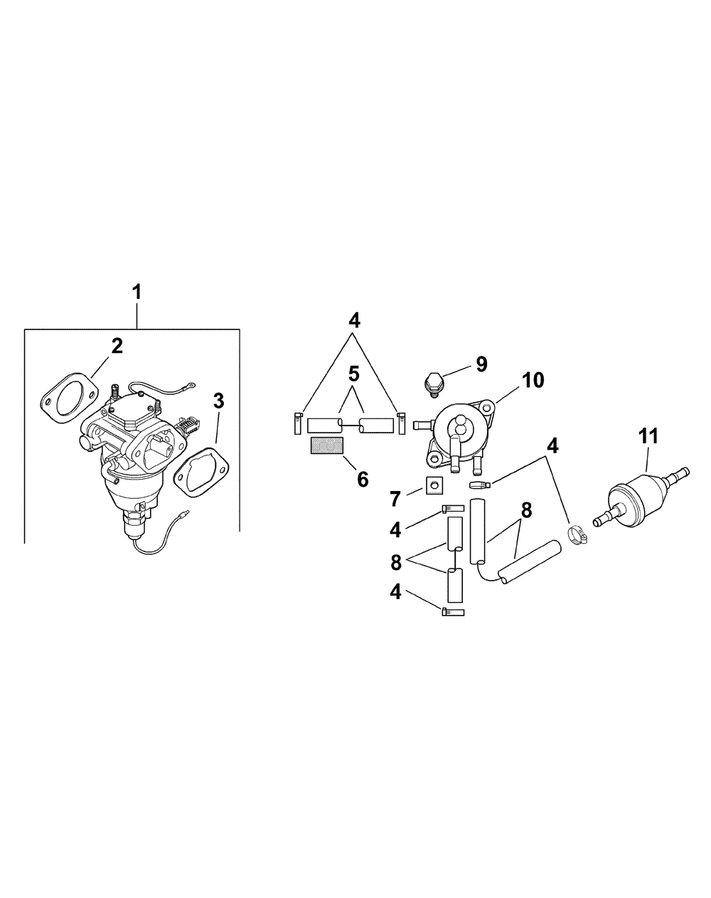 Kohler Cv680-3011 Fuel System Diagram and Parts List for RECON48 53AH8ST3050-23HP Cub Cadet Lawn Tractor